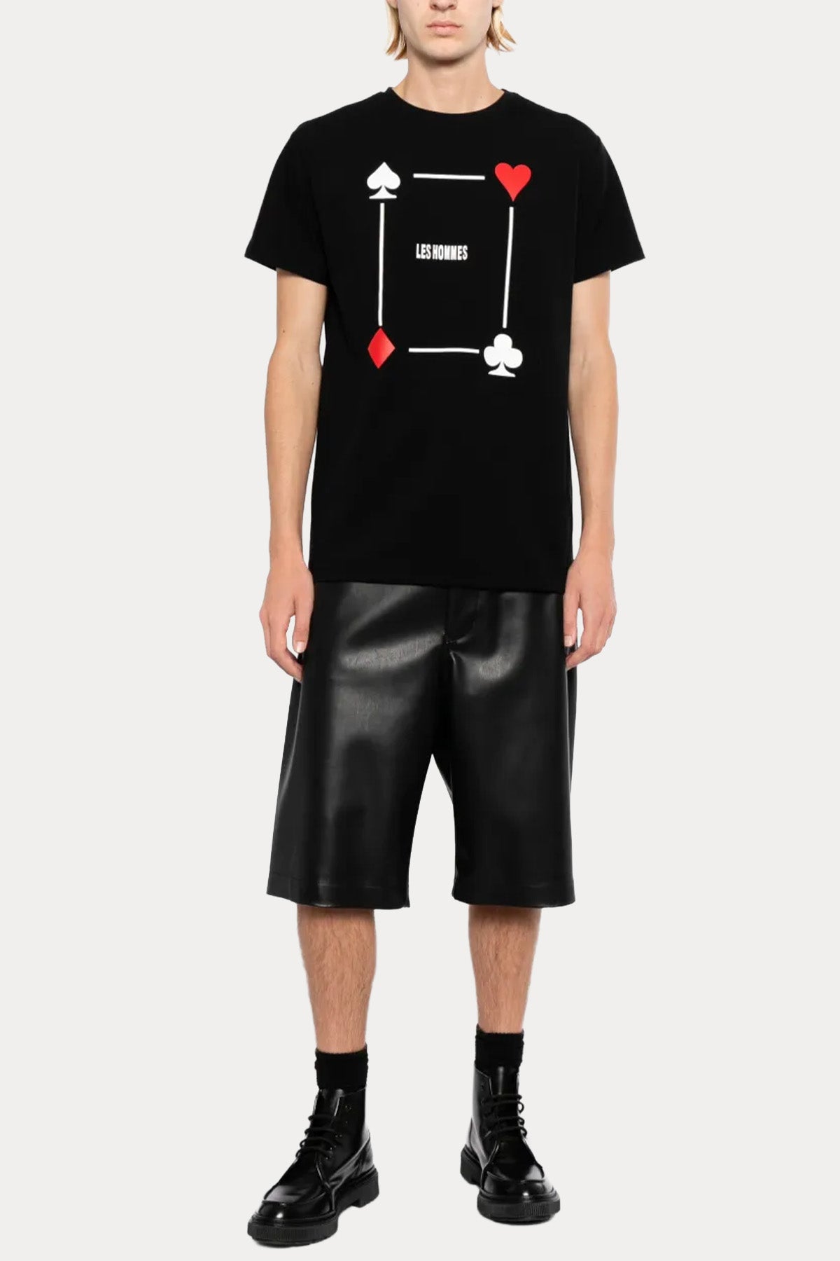 Les Hommes Regular Fit Desenli Streç T-shirt-T-shirt-Libas