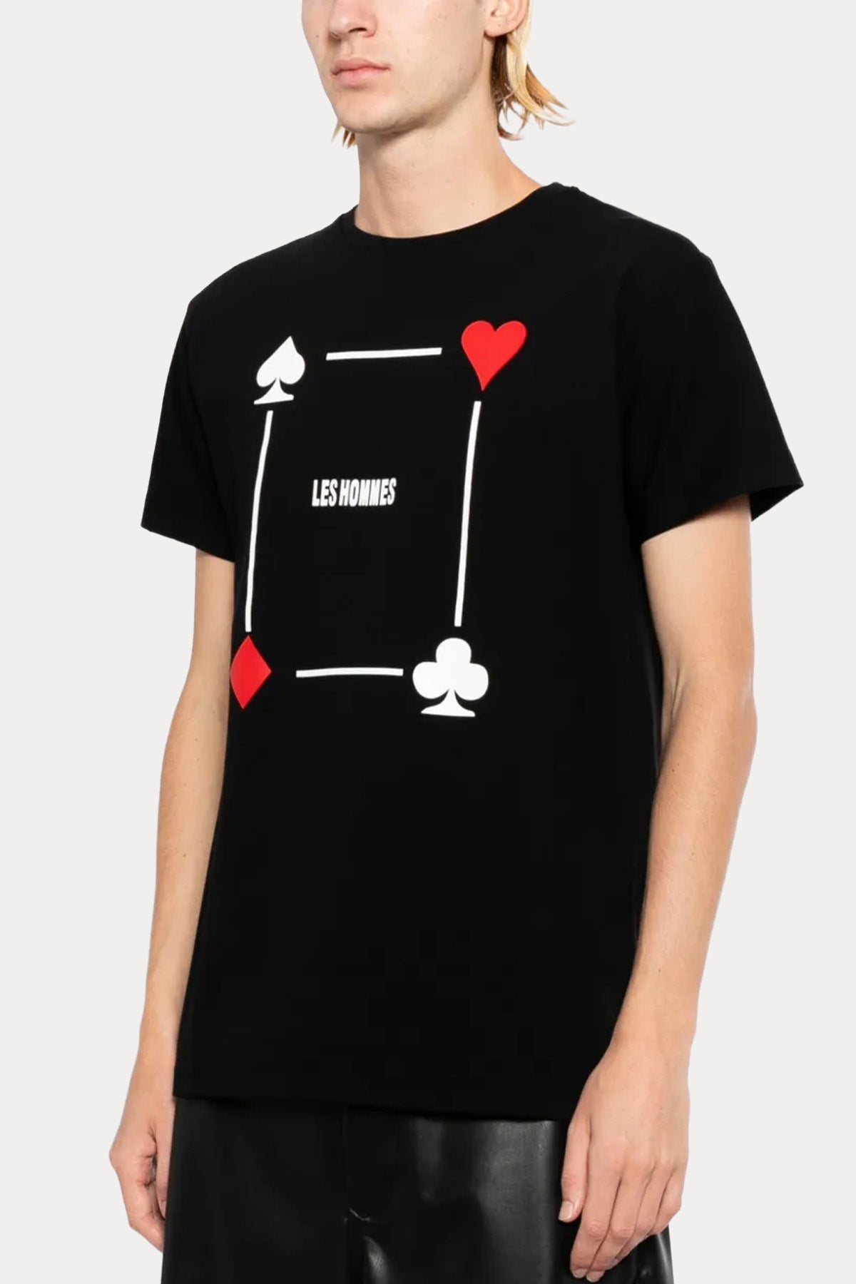 Les Hommes Regular Fit Desenli Streç T-shirt-T-shirt-Libas