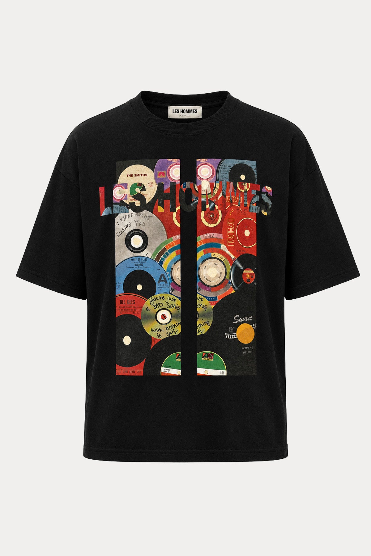 Les Hommes Geniş Kesim Logolu Desen Baskılı T-shirt