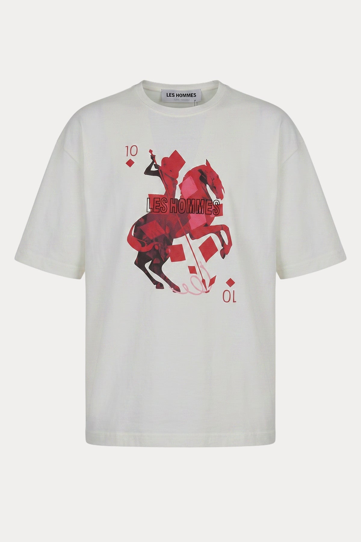 Les Hommes Geniş Kesim Desenli Yuvarlak Yaka T-shirt