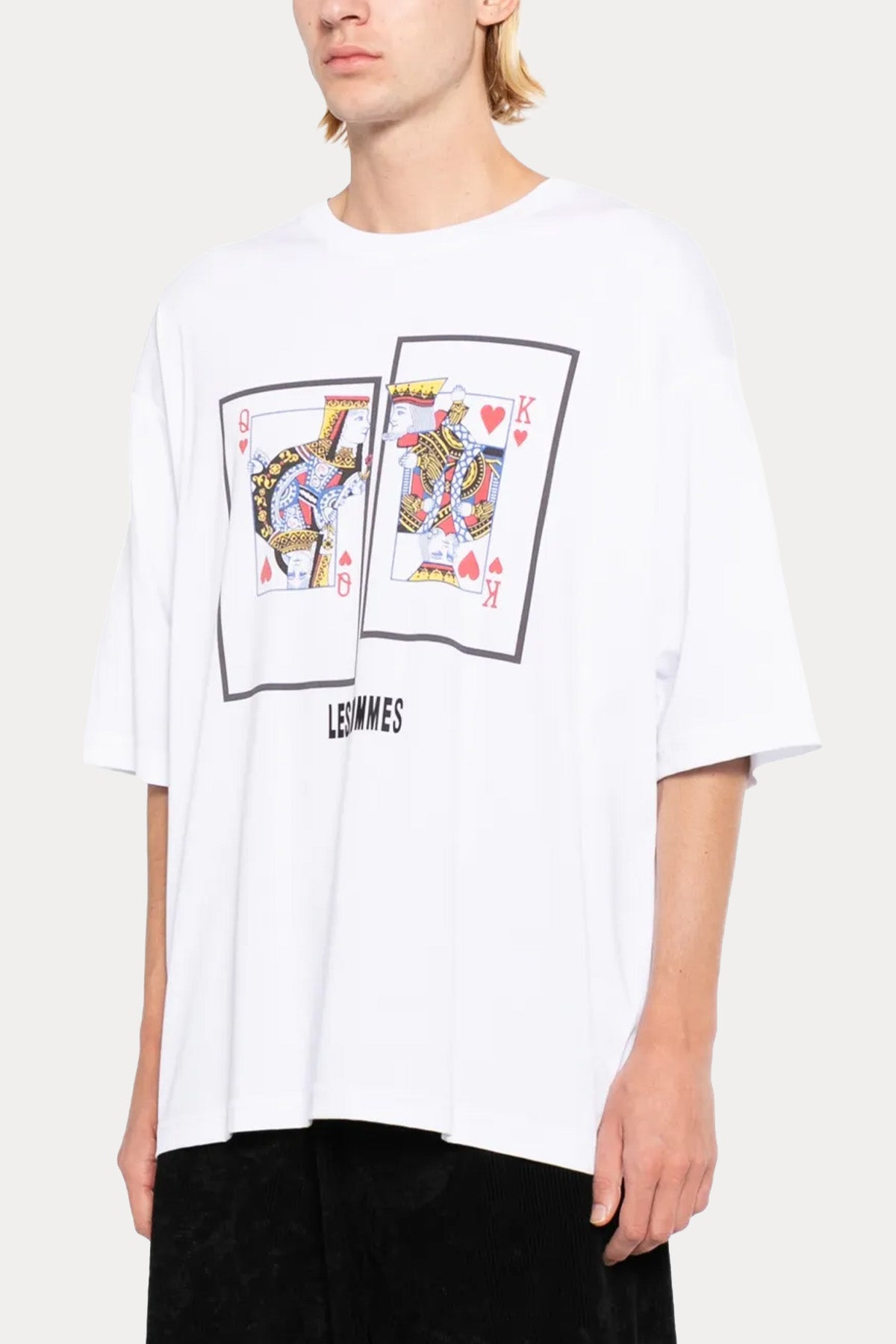 Les Hommes Geniş Kesim Desenli T-shirt-T-shirt-Libas