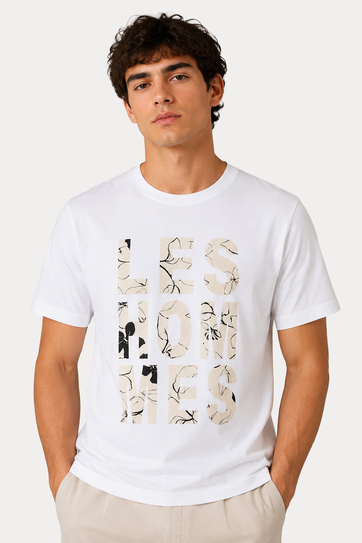Les Hommes Regular Fit Logo Baskılı T-shirt