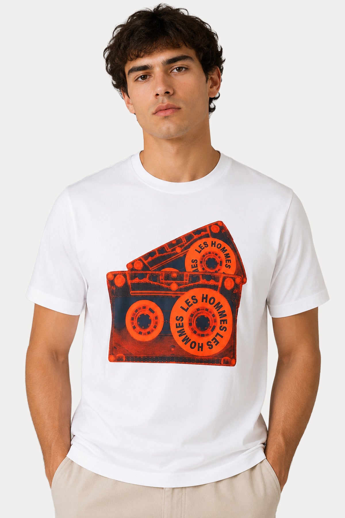 Les Hommes Regular Fit Desenli Yuvarlak Yaka T-shirt