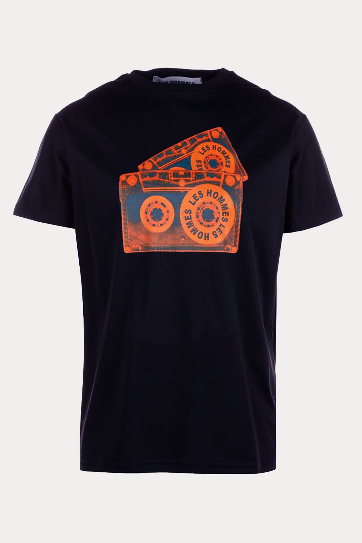 Les Hommes Logolu Desen Baskılı Yuvarlak Yaka T-shirt