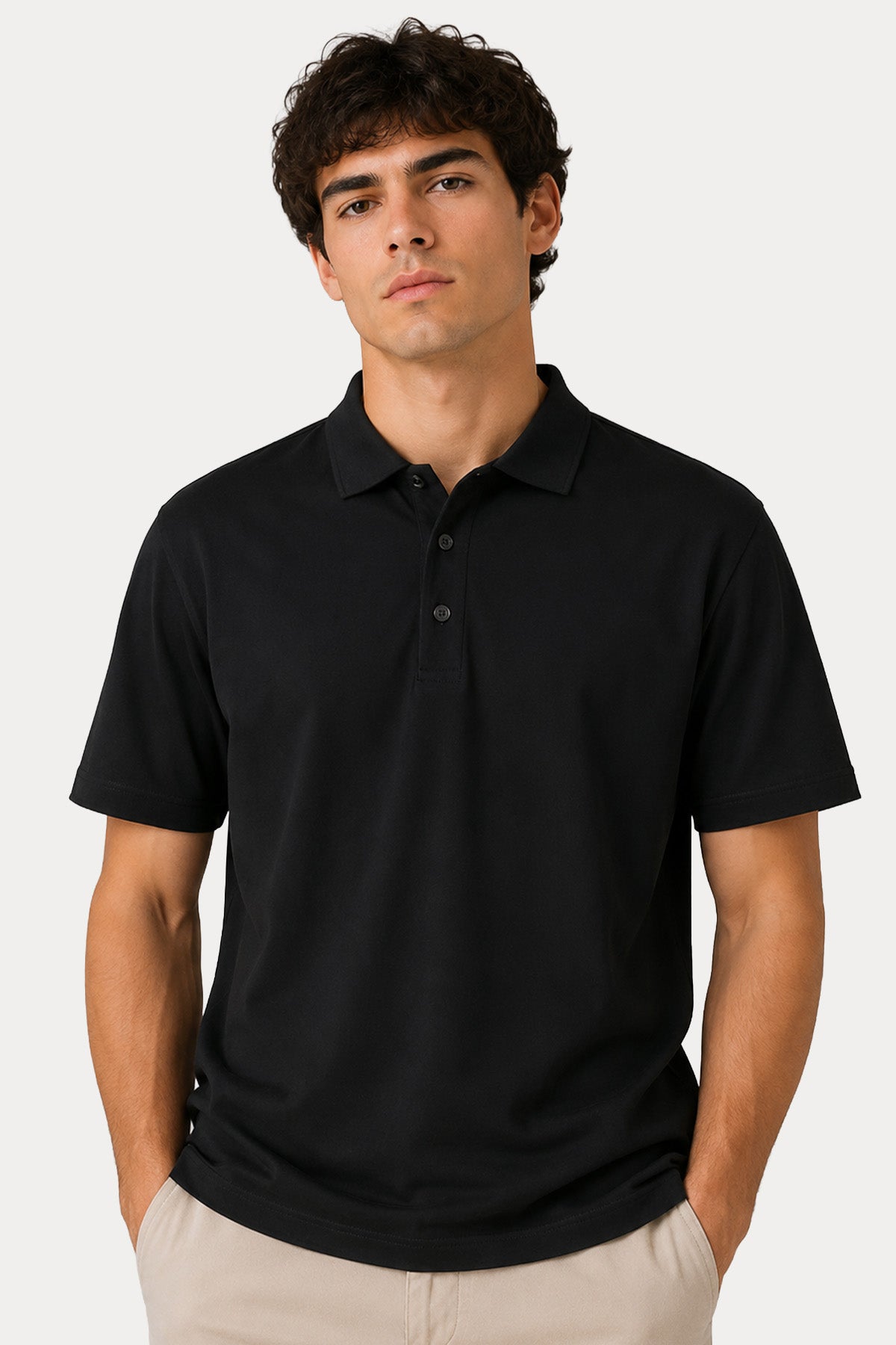 Les Hommes Regular Fit Polo Yaka Streç T-shirt
