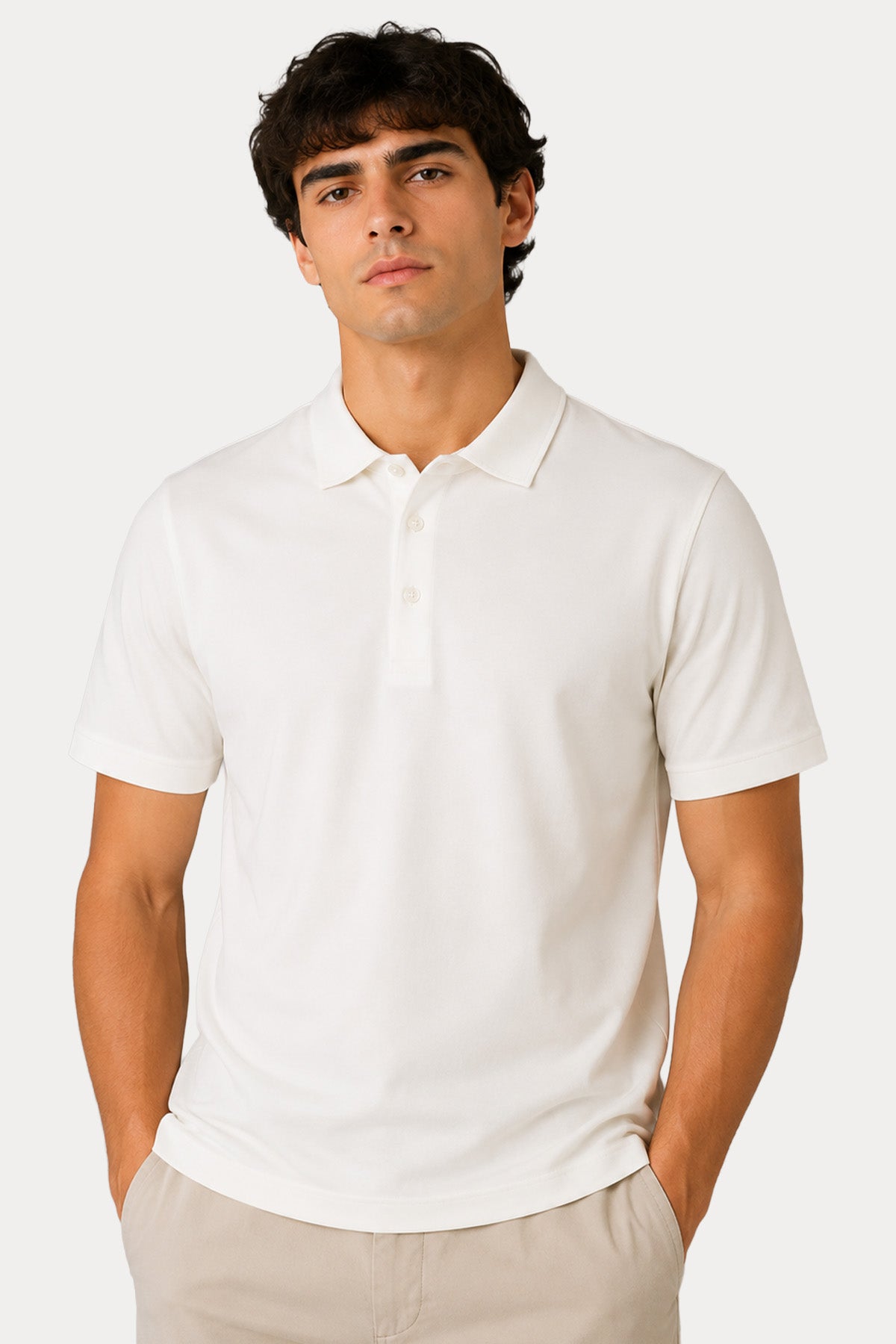 Les Hommes Regular Fit Polo Yaka Streç T-shirt