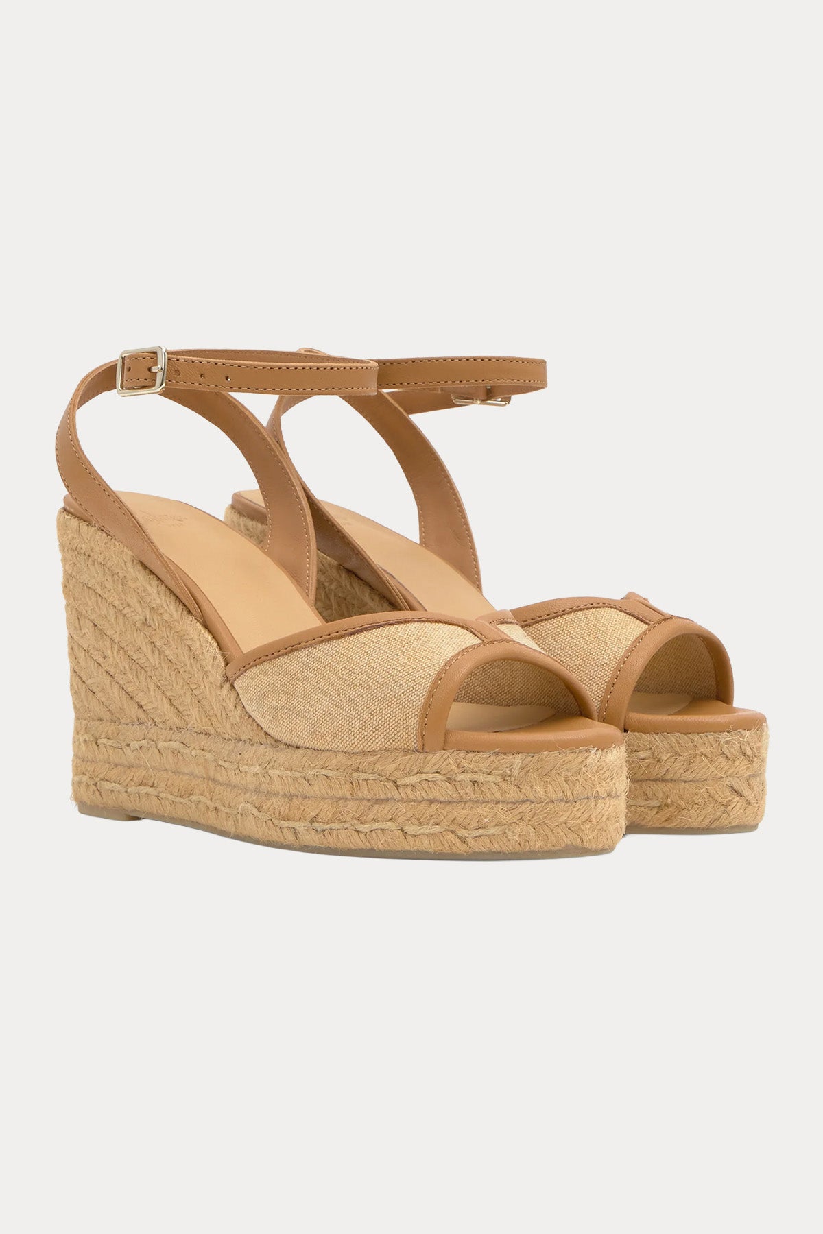 Castaner Brigitte Kanvas Deri Dolgu Topuklu Sandalet