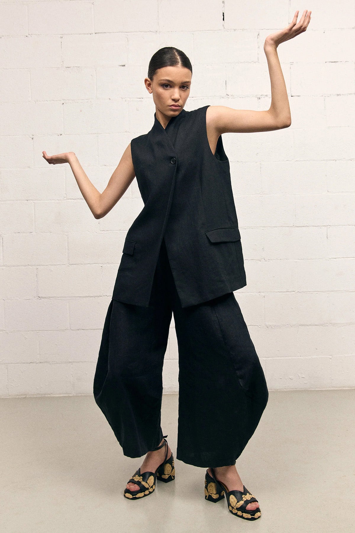 Castaner Vasilia Hasır Örgü Motifli Topuklu Deri Sandalet