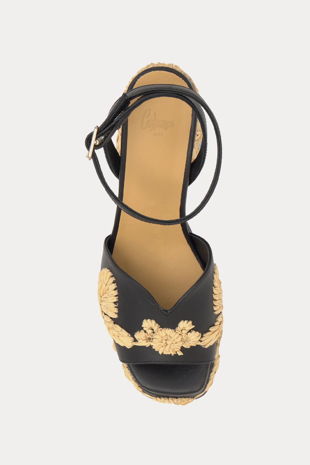 Castaner Vasilia Hasır Örgü Motifli Topuklu Deri Sandalet