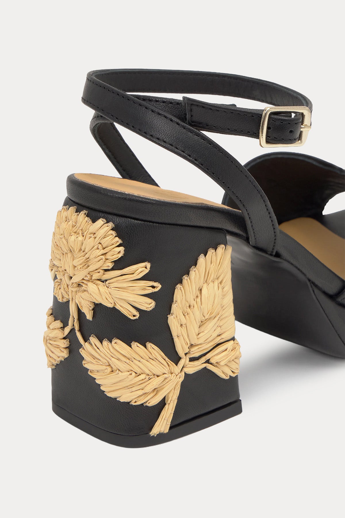 Castaner Vasilia Hasır Örgü Motifli Topuklu Deri Sandalet