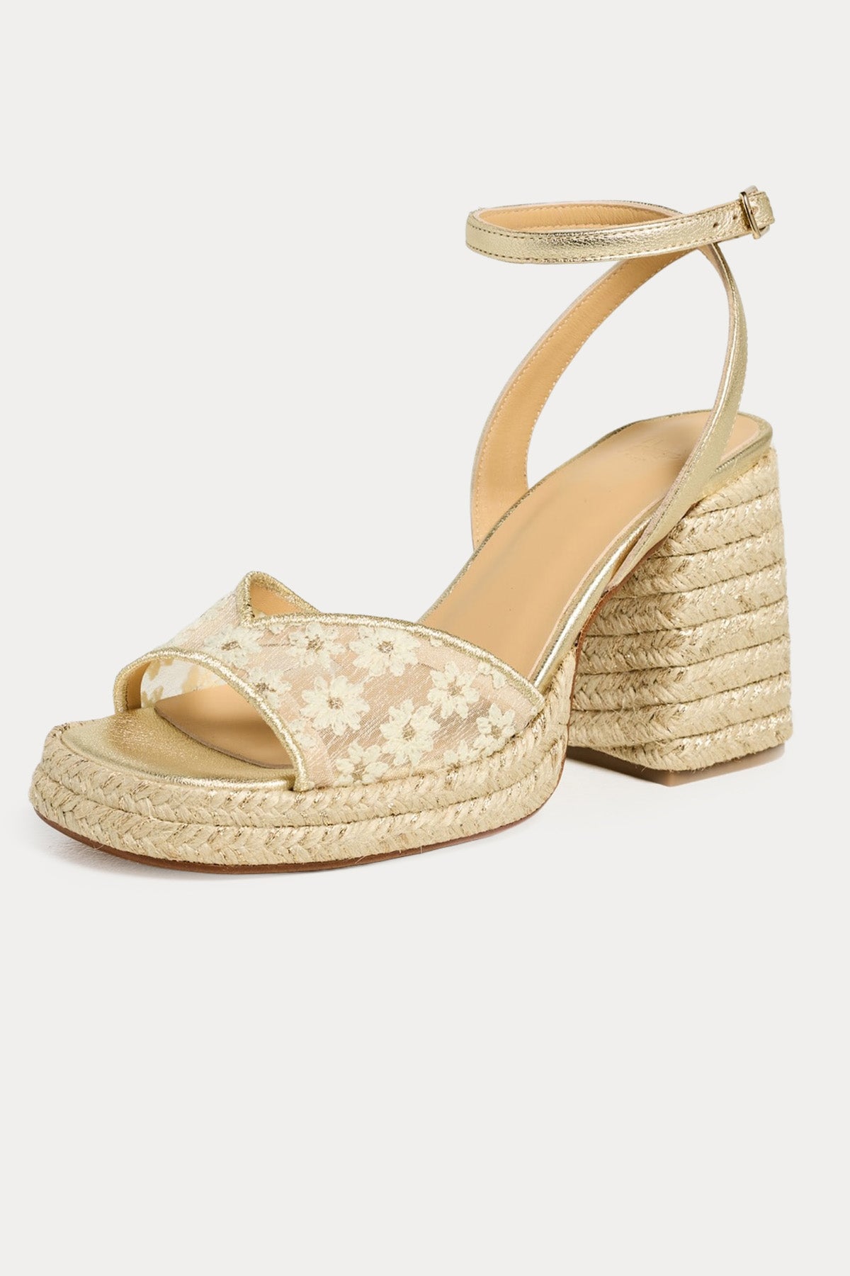 Castaner Vals Küt Burun Hasır Örgü Topuklu Sandalet