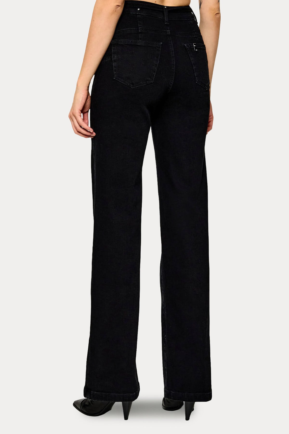 Liu Jo Wide Leg Yüksek Bel Kemerli Streç Jeans