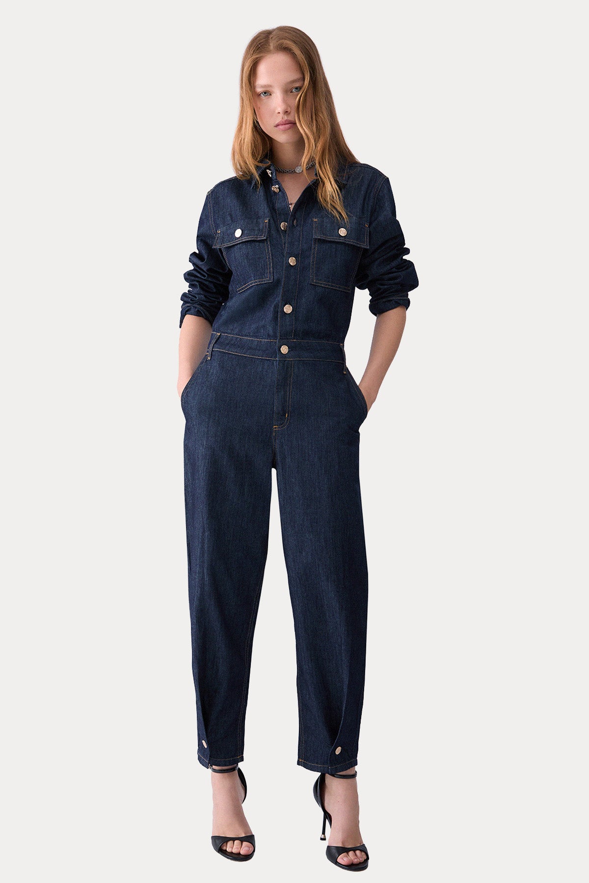 Liu Jo Regular Fit Kemerli Denim Tulum