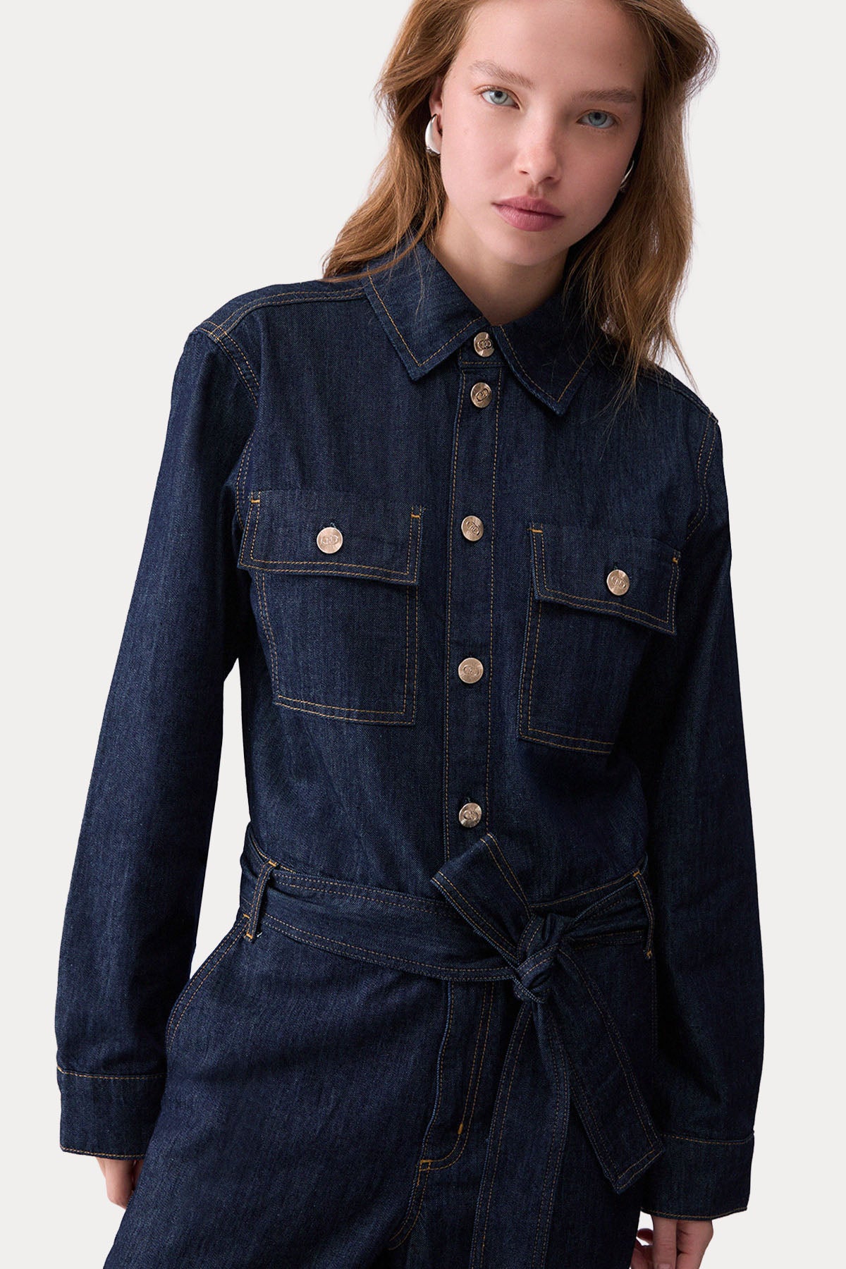 Liu Jo Regular Fit Kemerli Denim Tulum