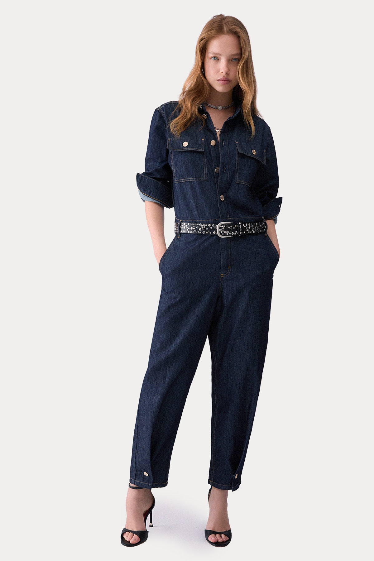 Liu Jo Regular Fit Kemerli Denim Tulum
