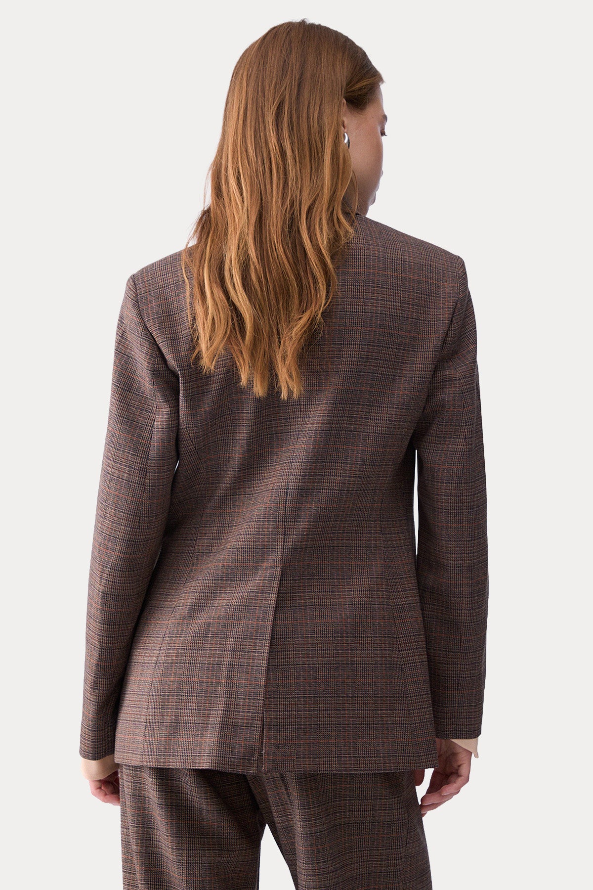 Liu Jo Regular Fit Ekose Desenli Kruvaze Blazer Ceket