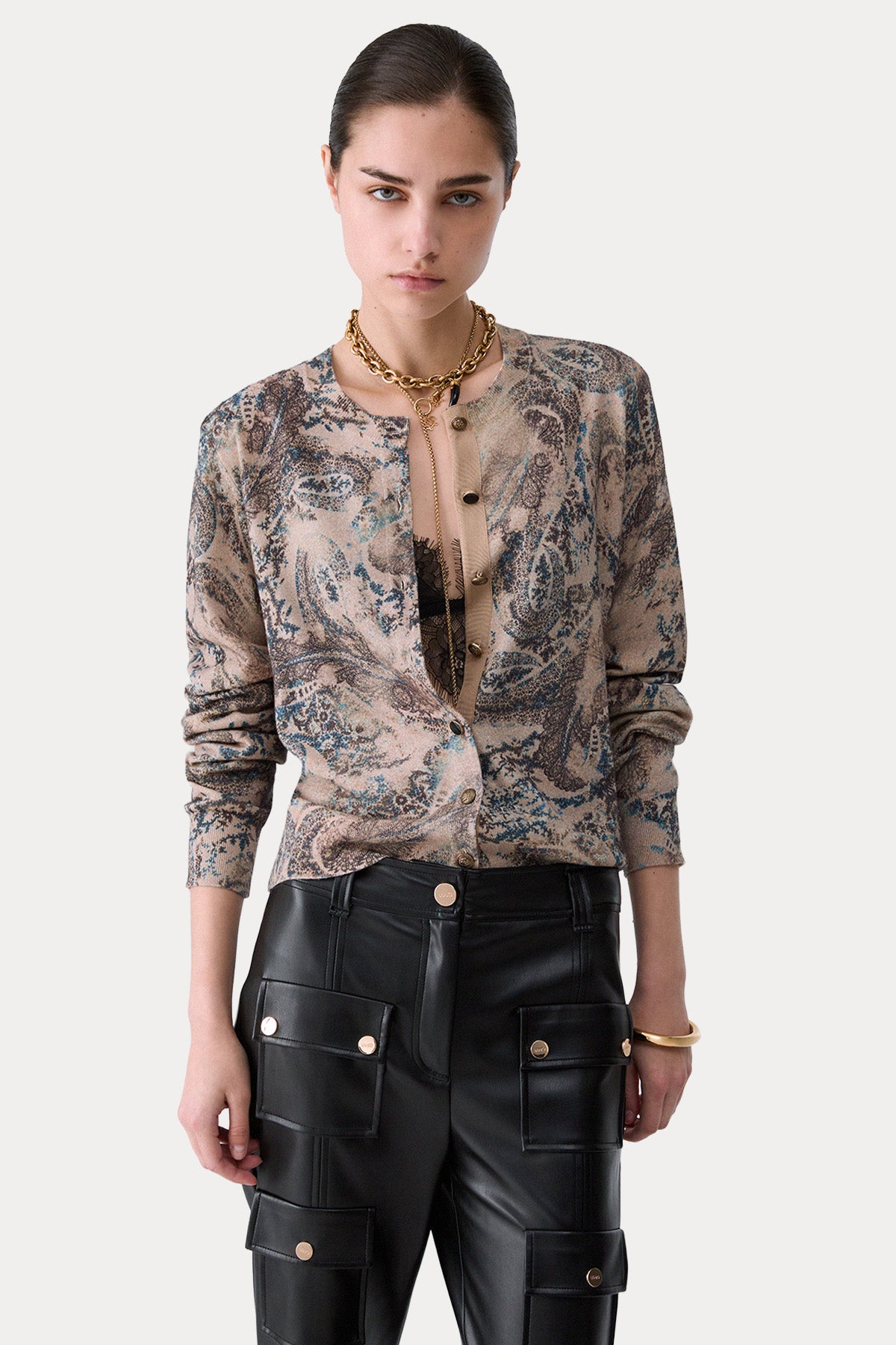 Liu Jo Vintage Paisley Desenli Yün Triko Ceket