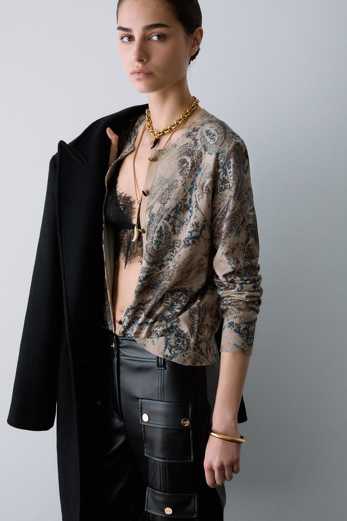 Liu Jo Vintage Paisley Desenli Yün Triko Ceket