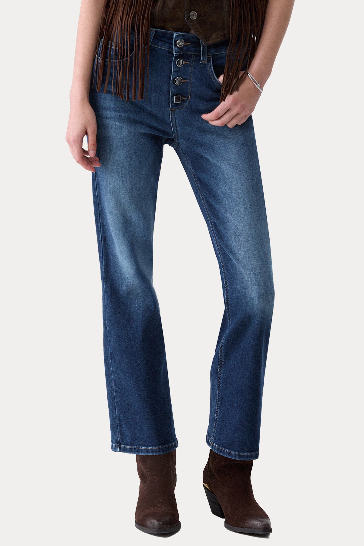 Liu Jo Bootcut Yıkamalı Streç Jeans