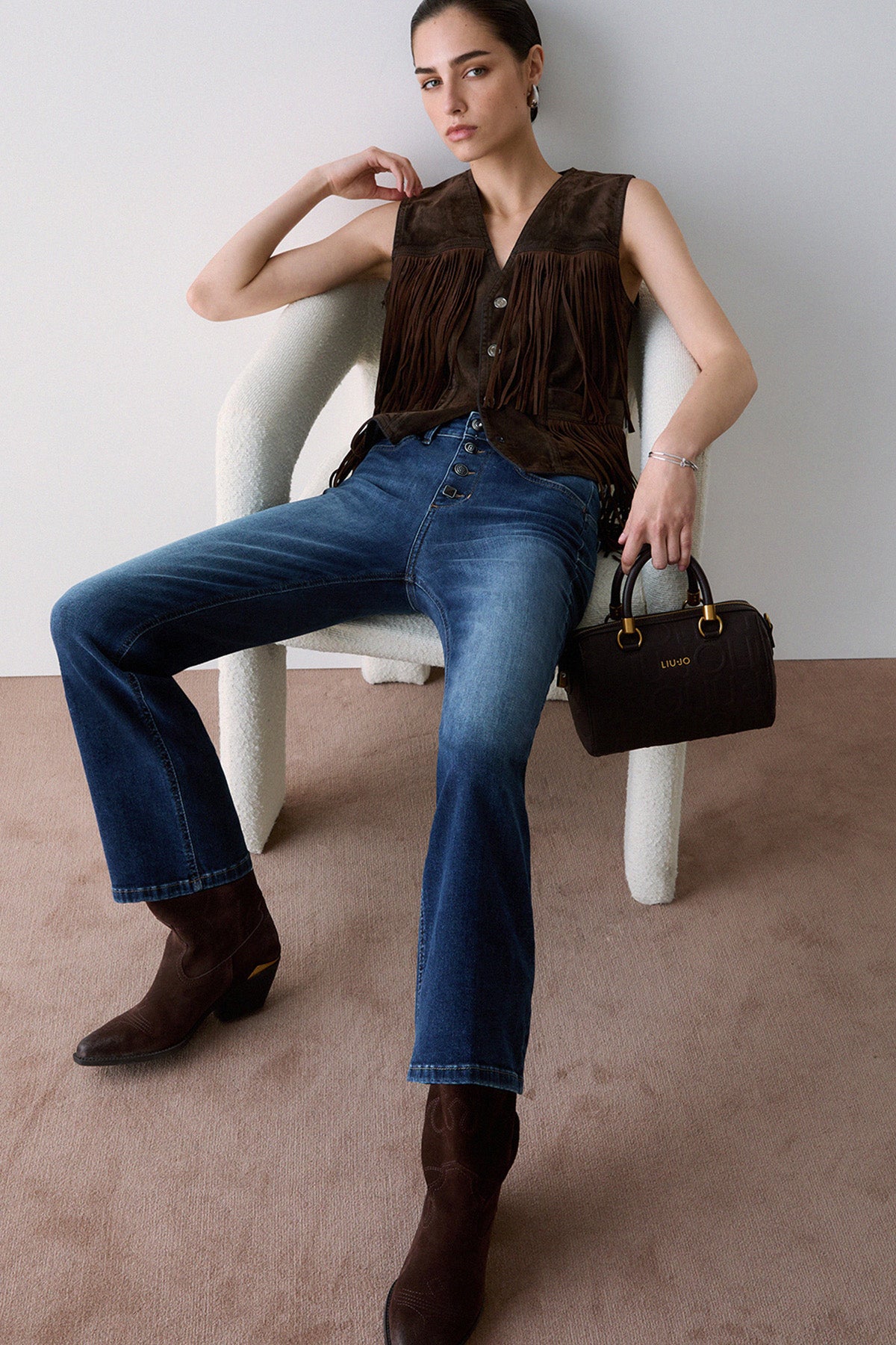 Liu Jo Bootcut Yıkamalı Streç Jeans