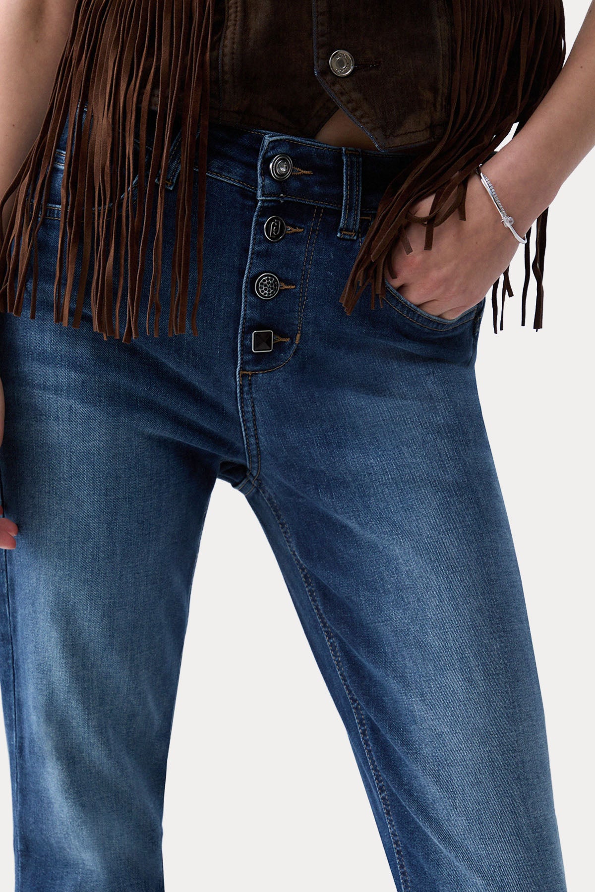 Liu Jo Bootcut Yıkamalı Streç Jeans