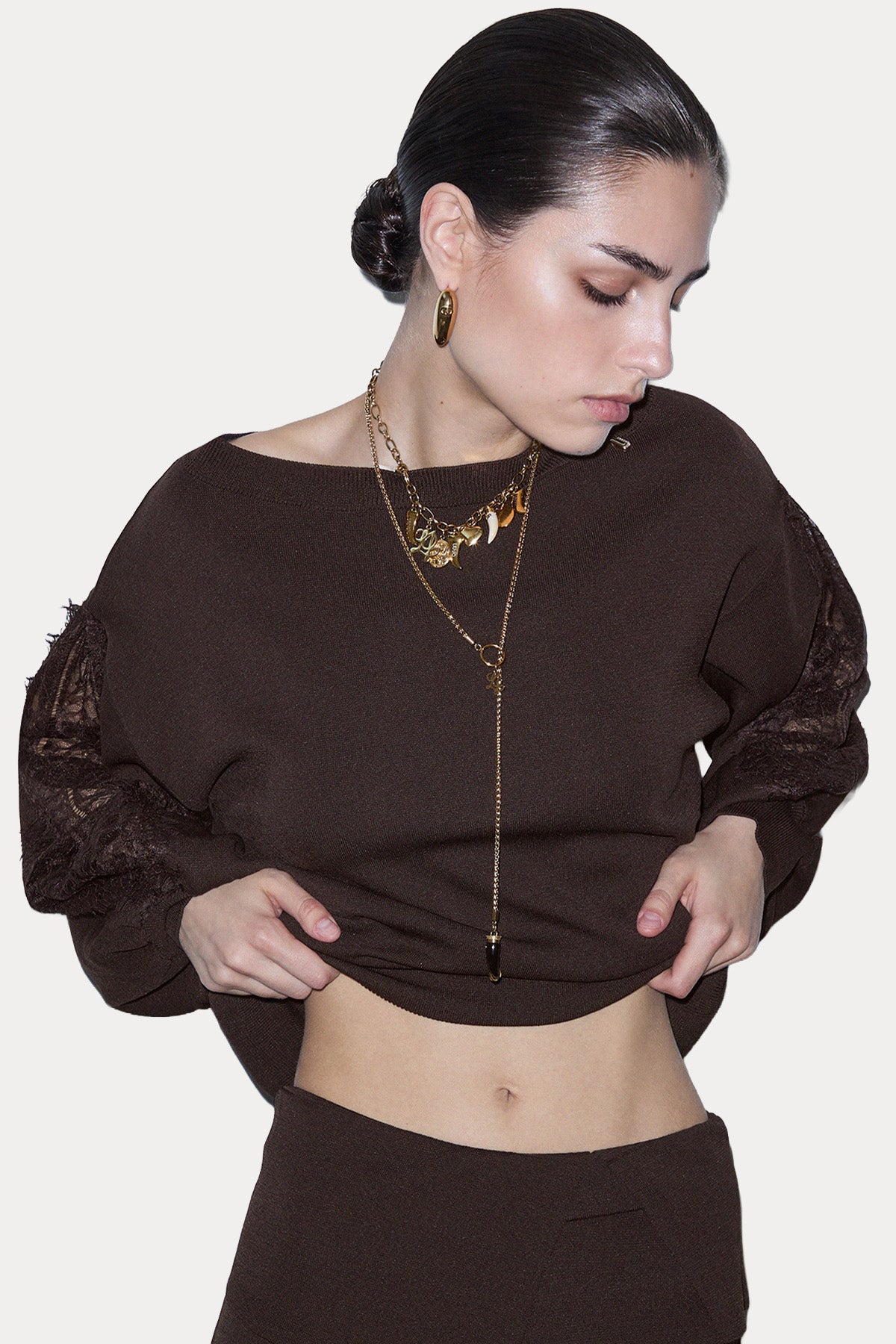 Liu Jo Relaxed Fit İnce Örgü Dantel Detaylı Triko