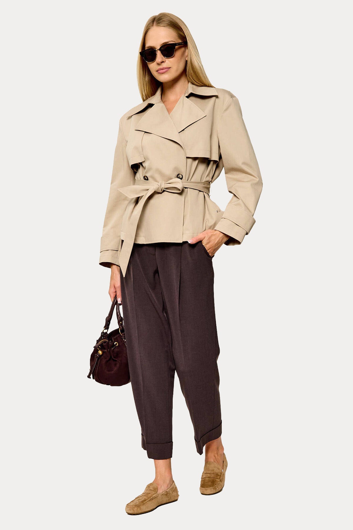 Liu Jo Relaxed Fit Tek Pile Duble Paça Melanj Pantolon