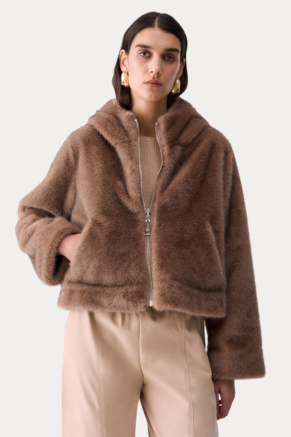Liu Jo Relaxed Fit Çift Taraflı Teddy Ceket