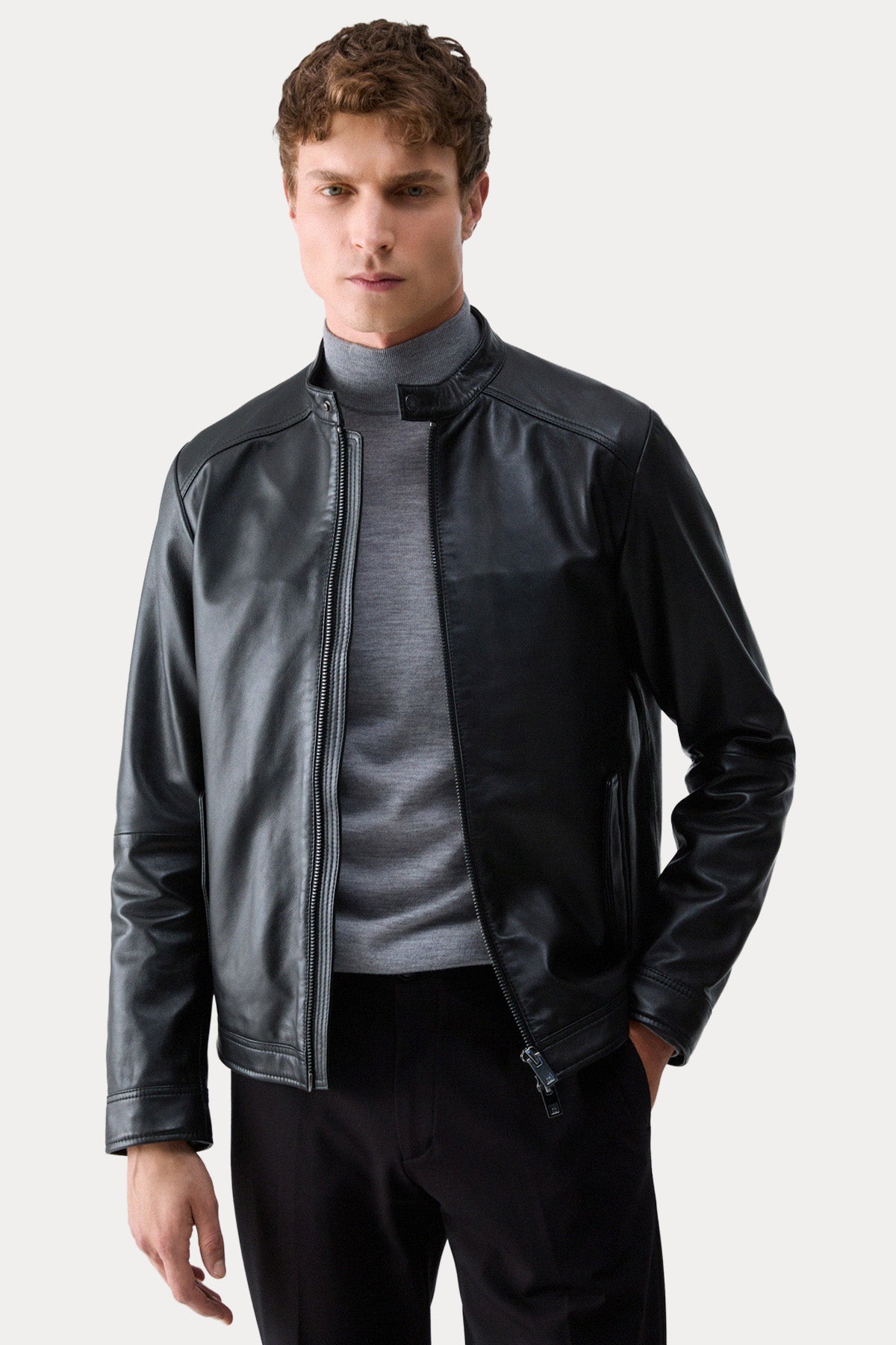 Liu Jo Regular Fit Biker Deri Ceket