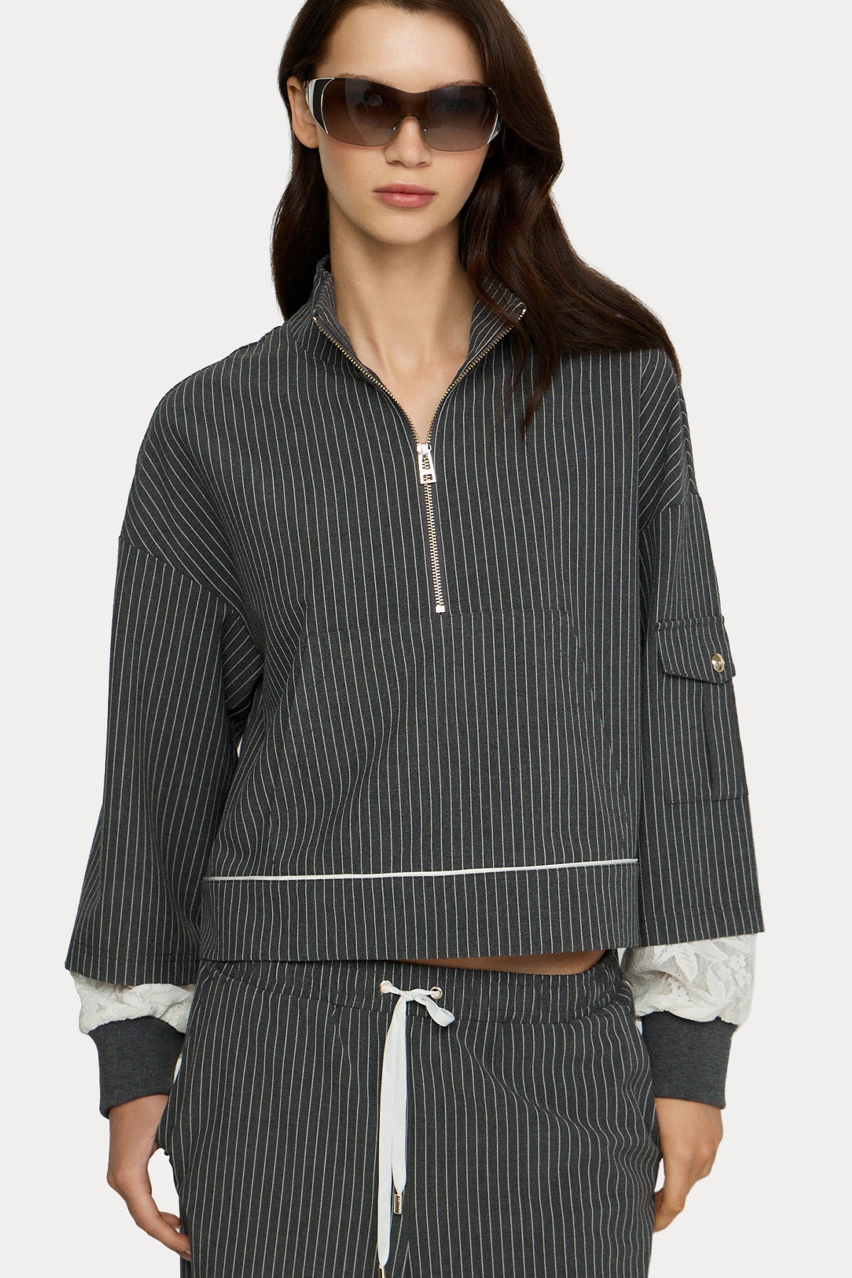 Liu Jo Çizgili Streç Sweatshirt Pantolon Set