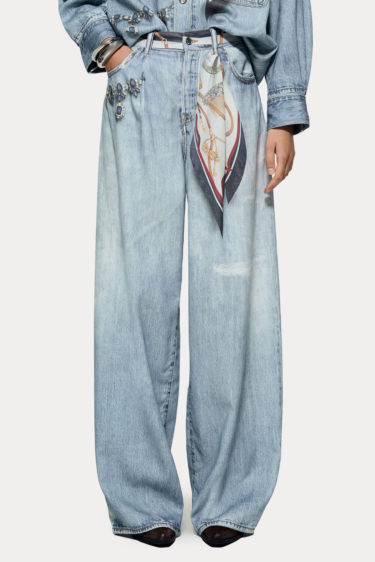 Liu Jo Wide Leg Fit Yıkamalı Jeans
