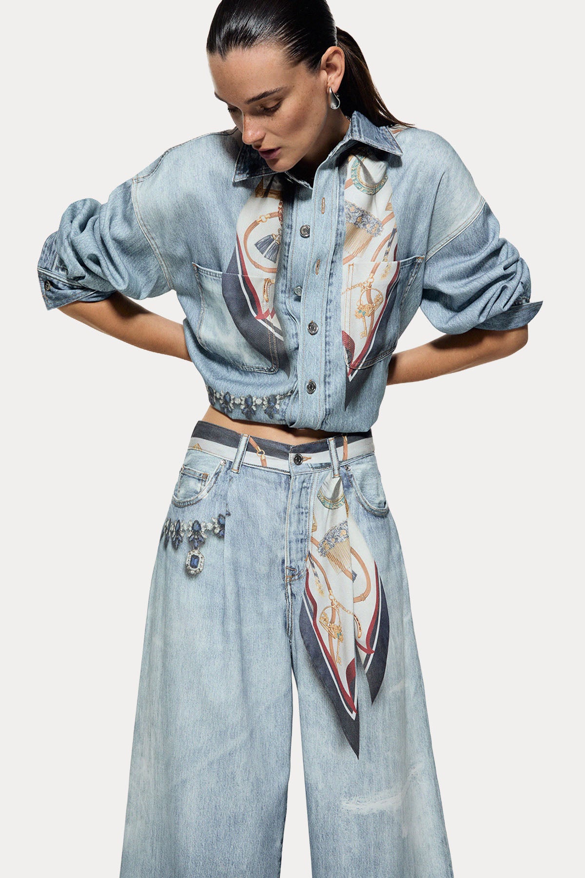 Liu Jo Wide Leg Fit Yıkamalı Jeans