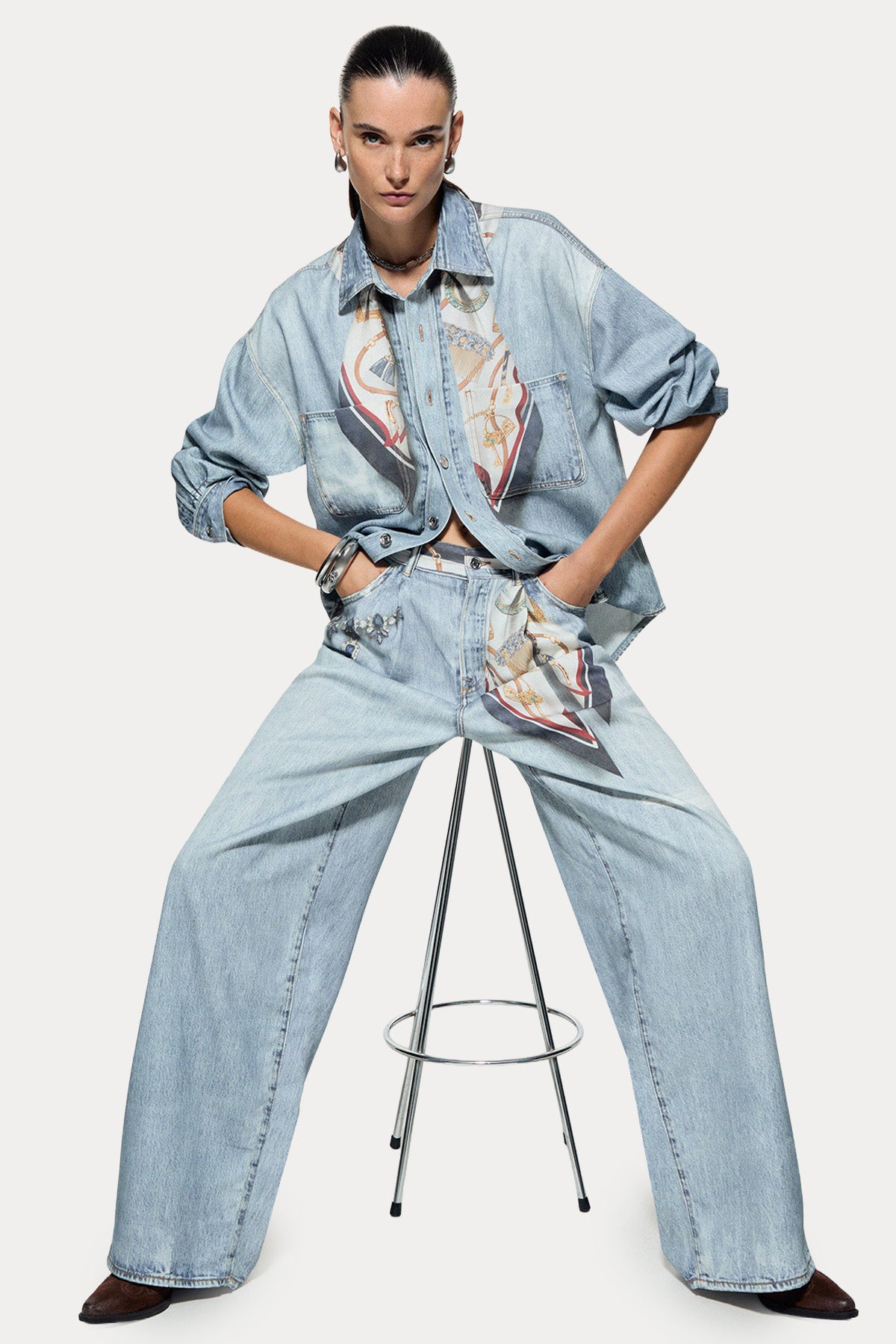 Liu Jo Wide Leg Fit Yıkamalı Jeans