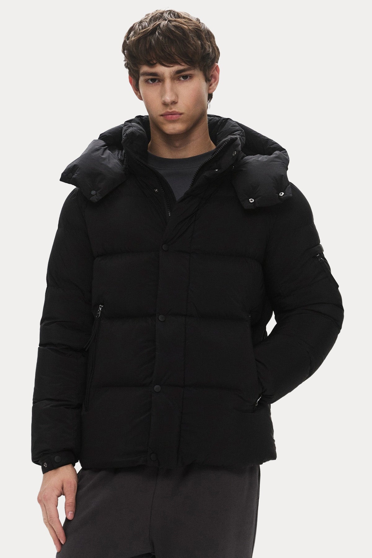 Hetrego Gaspard Relaxed Fit Kapüşonlu Puffer Mont