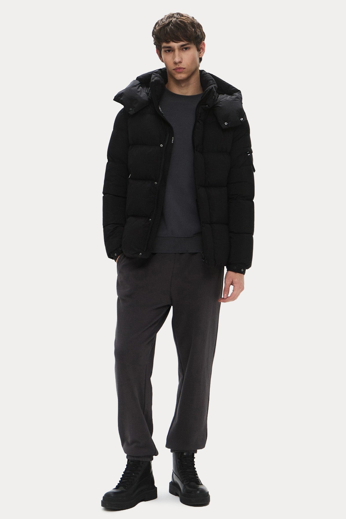 Hetrego Gaspard Relaxed Fit Kapüşonlu Puffer Mont