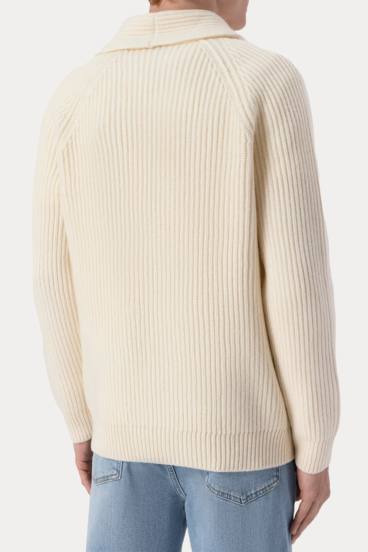 Gran Sasso Relaxed Fit Şal Yaka Kruvaze Örgü Yün Ceket