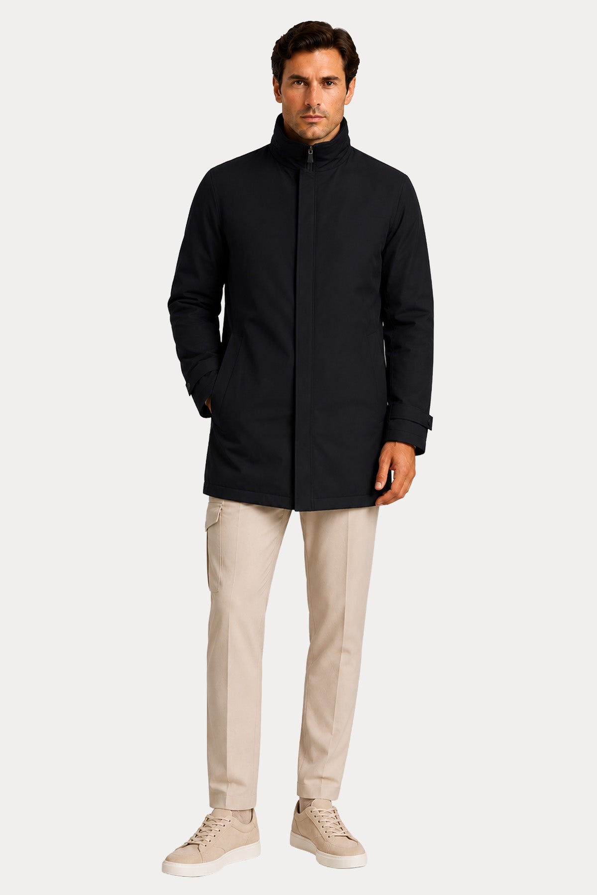 Herno Regular Fit Dik Yaka Uzun Puffer Mont