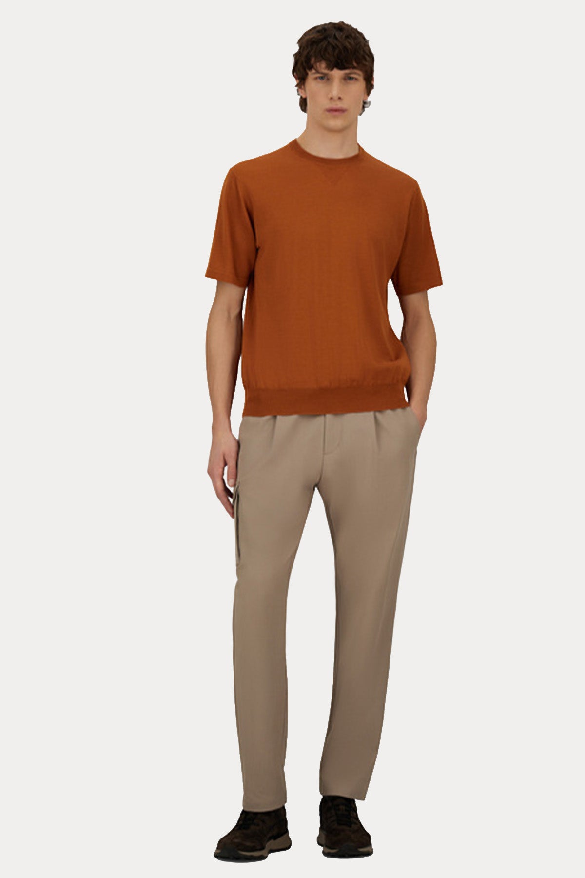 Herno Regular Fit Beli Lastikli Tek Pile Kargo Cepli Streç Pantolon
