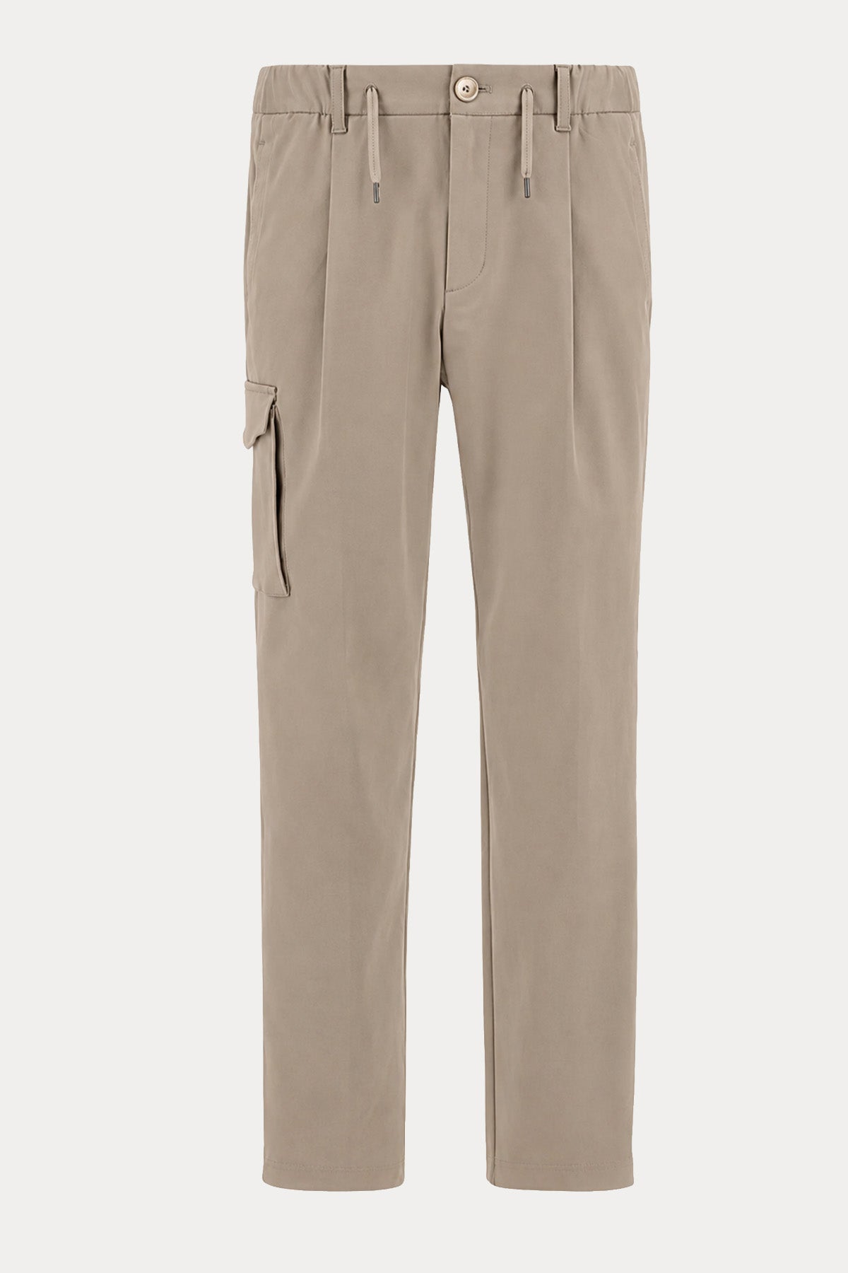 Herno Regular Fit Beli Lastikli Tek Pile Kargo Cepli Streç Pantolon