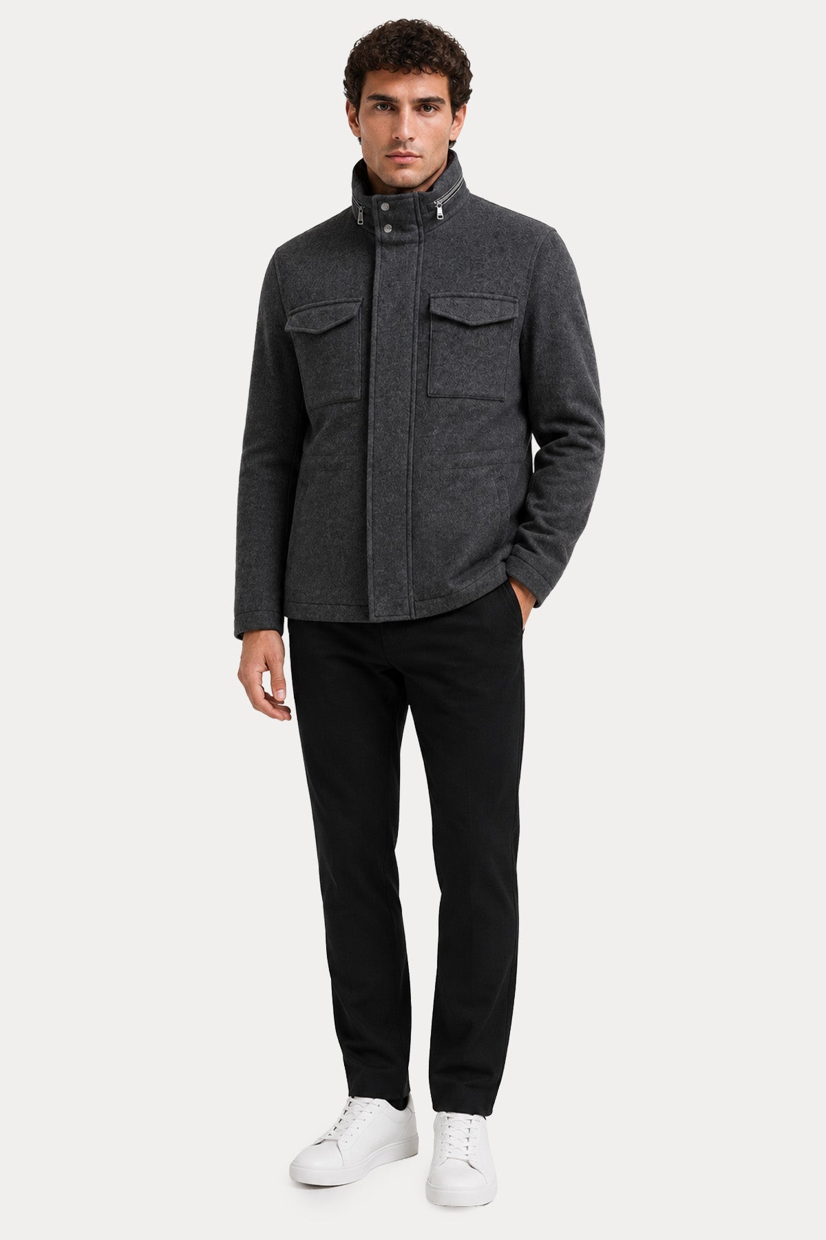 Herno Regular Fit Kaşmir Yün Kısa Kaban