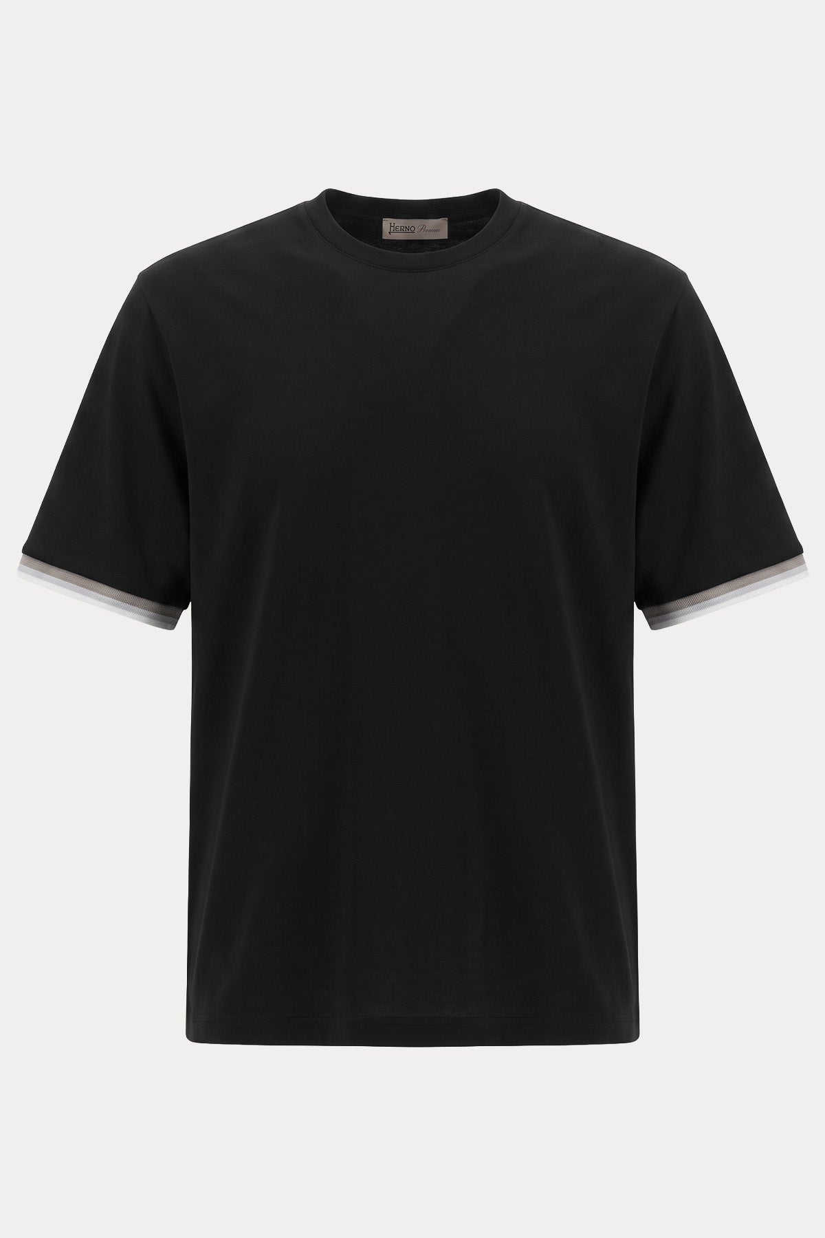 Herno Comfort Fit Şerit Detaylı Yuvarlak Yaka T-shirt