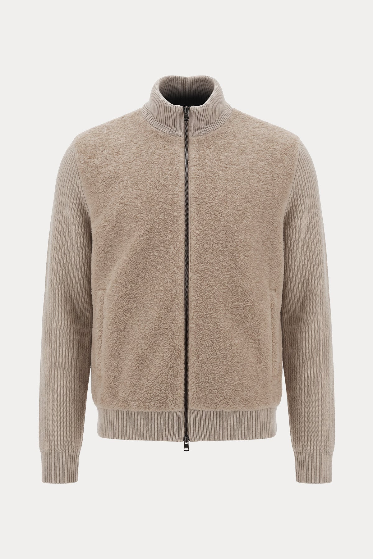 Herno Regular Fit Örgü Yün Peluş Ceket