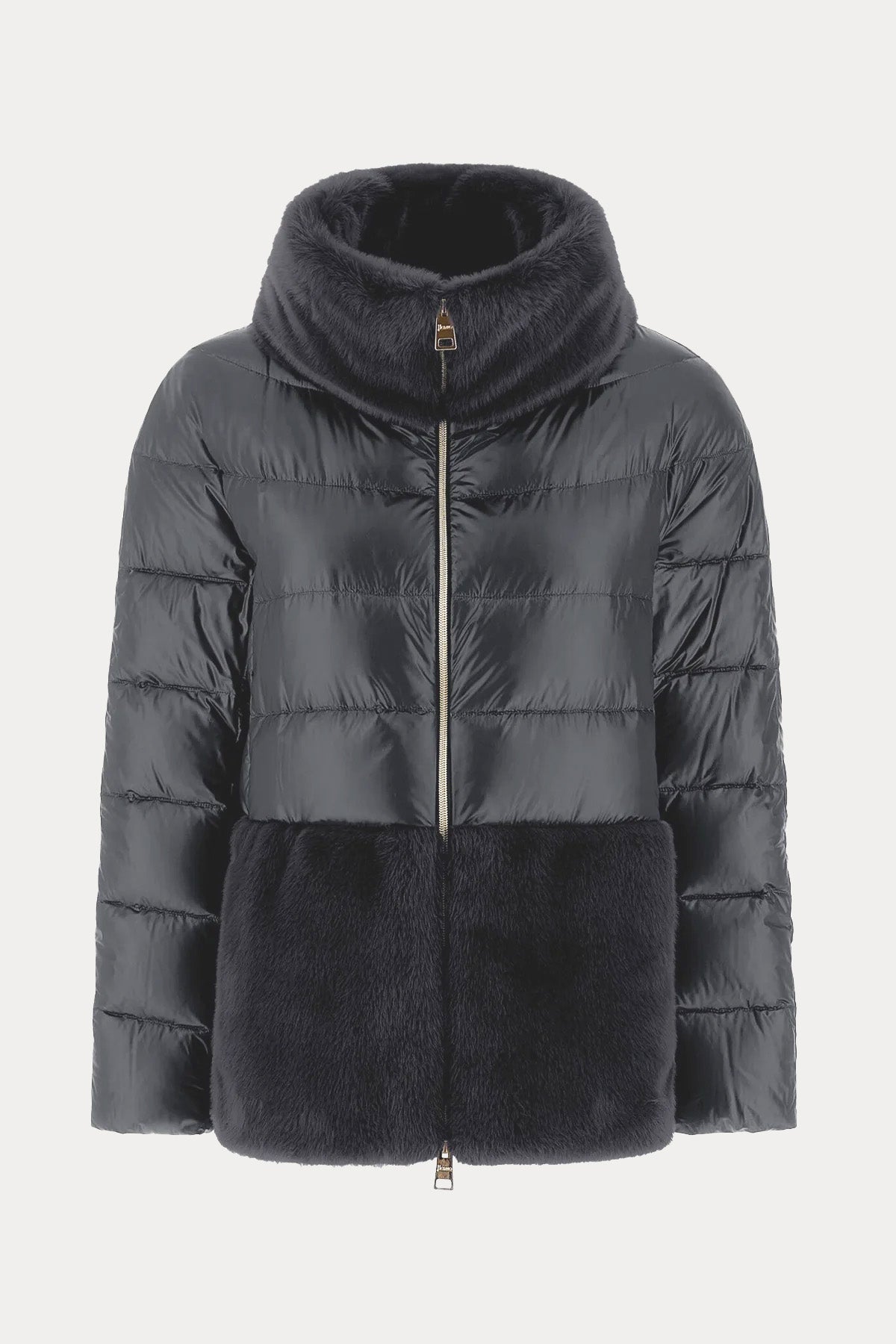 Herno Kürk Detaylı Dik Yaka Puffer Mont
