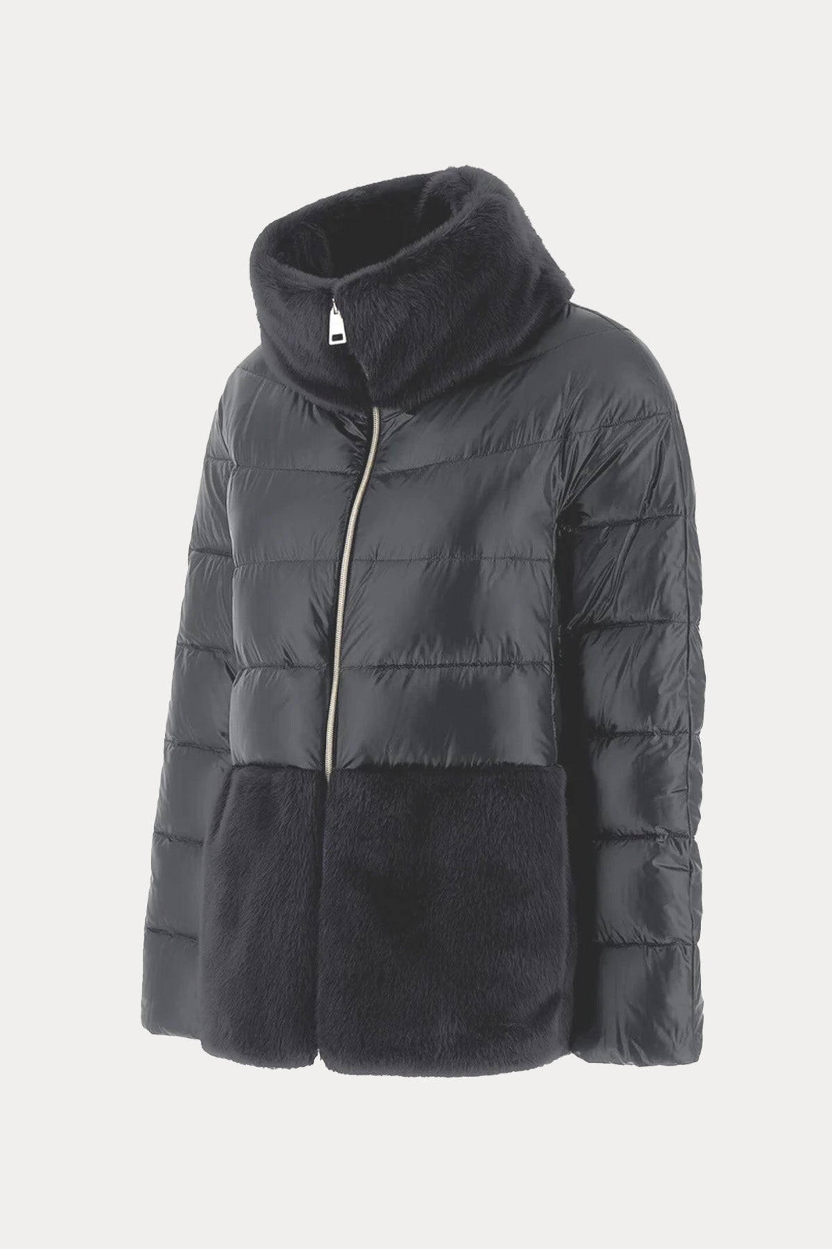 Herno Kürk Detaylı Dik Yaka Puffer Mont