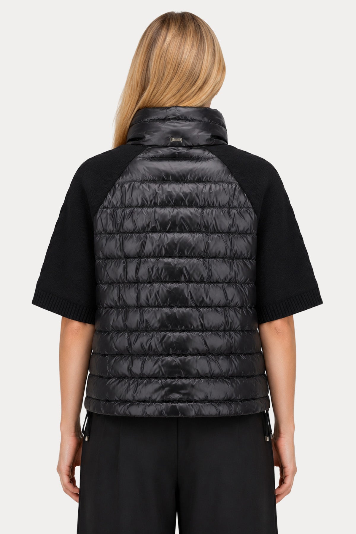 Herno Örgü Yün Kollu Dik Yaka Puffer Ceket