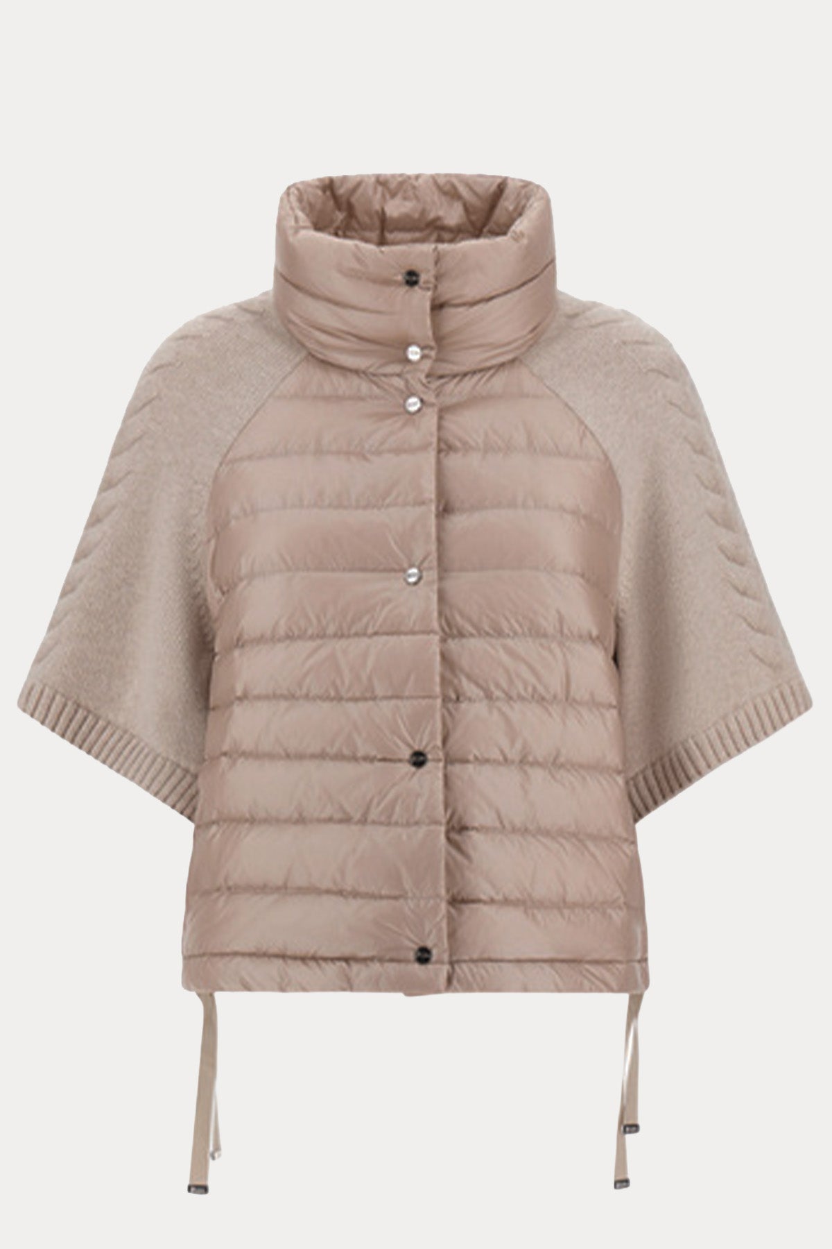 Herno Örgü Yün Kollu Dik Yaka Puffer Ceket