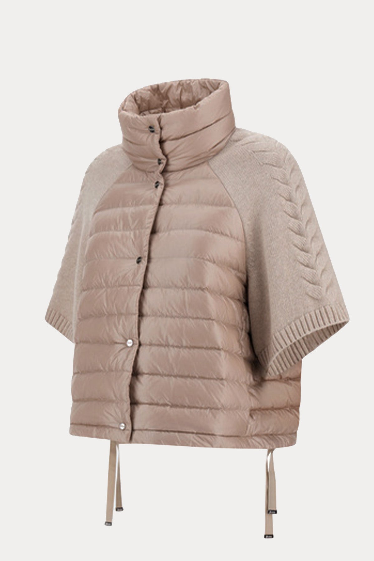 Herno Örgü Yün Kollu Dik Yaka Puffer Ceket
