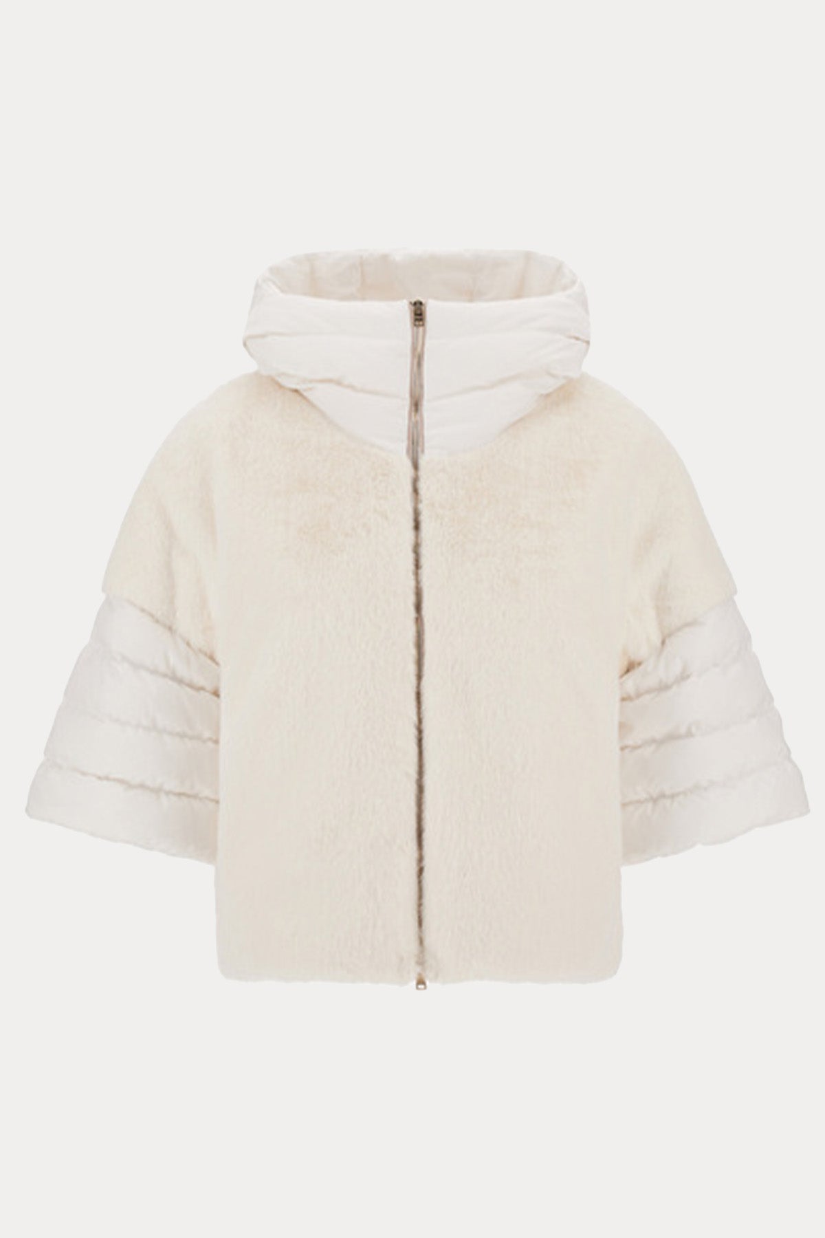 Herno Kolları Puffer Dik Yaka Peluş Ceket