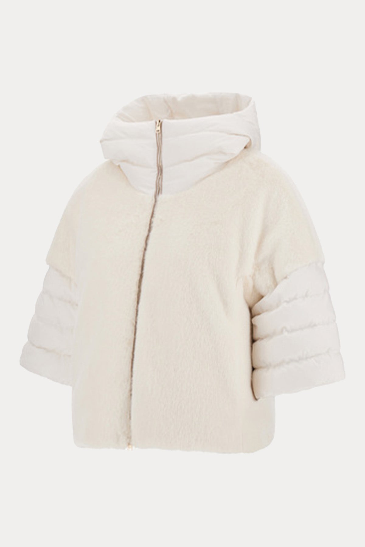 Herno Kolları Puffer Dik Yaka Peluş Ceket