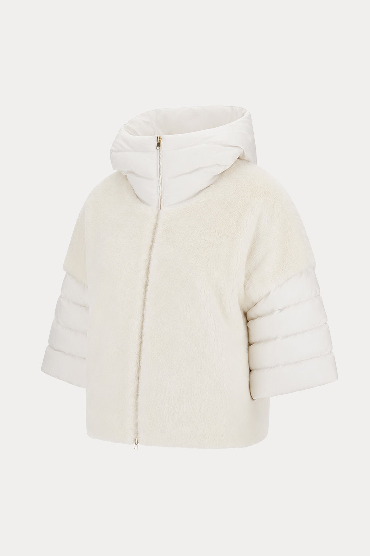 Herno Kolları Puffer Dik Yaka Peluş Ceket